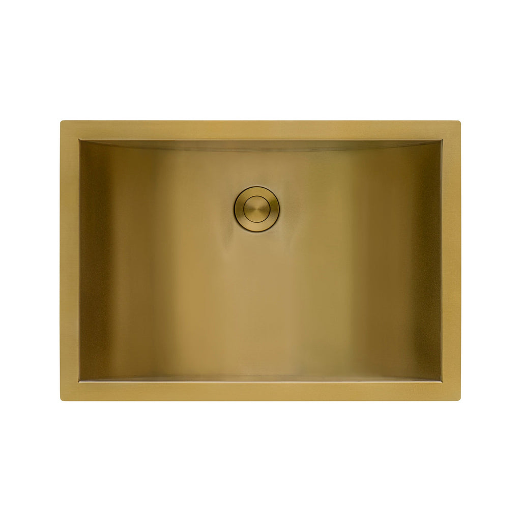 18 x 12 '' Brushed Gold Polished Brass Rectangular Bathroom Sink Undermount