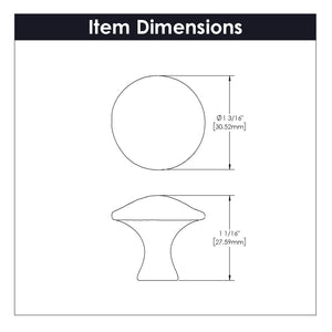 Craftsman Knob 1-1/4 Inch Diameter Oil-Rubbed Bronze Highlighted