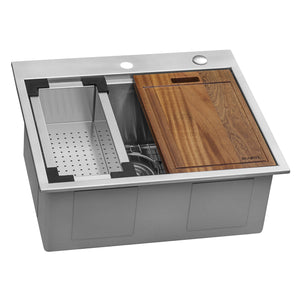 Topmount Workstation 25x22 Single Basin Sink