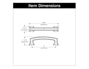 Bridges Pull 3 Inch Center to Center Oil-Rubbed Bronze Highlighted