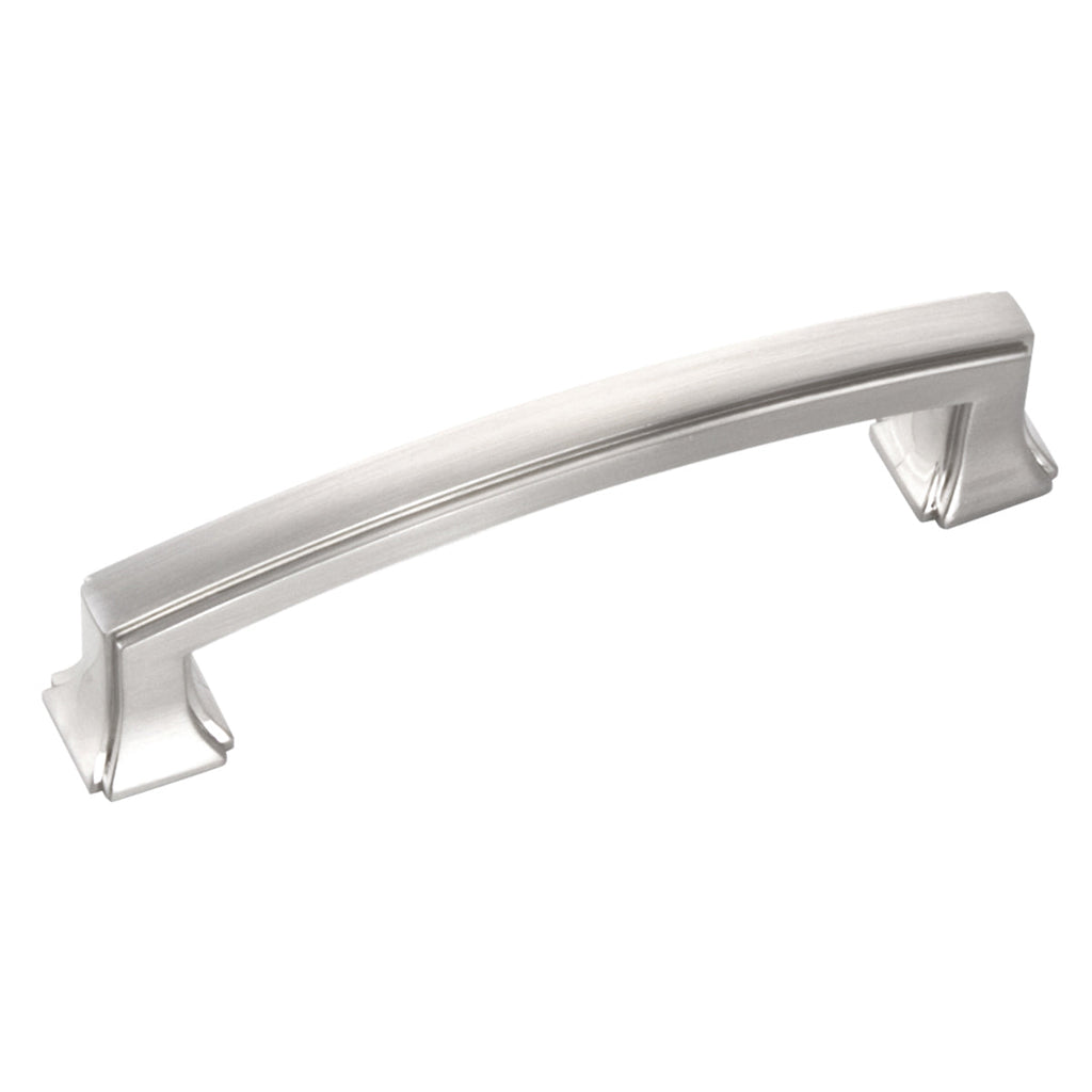 Bridges Pull 3-3/4 Inch (96mm) Center to Center Satin Nickel Finish