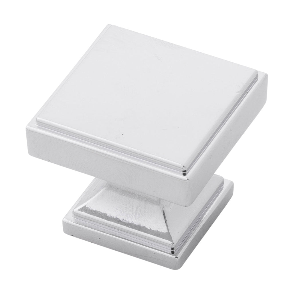 Brownstone Knob 1-3/8 Inch Square Chrome Finish