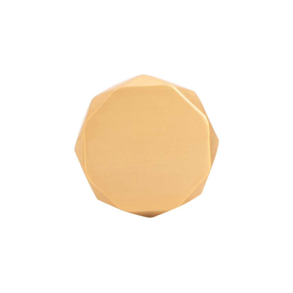 Karat Knob 1-1/4 Inch Diameter Brushed Golden Brass Finish