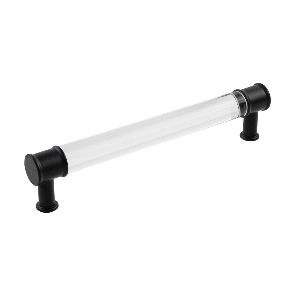 Midway Pull 6-5/16 Inch (160mm) Center to Center Crysacrylic with Matte Black