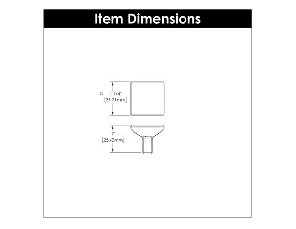 Skylight Knob 1-1/4 Inch Square Polished Nickel