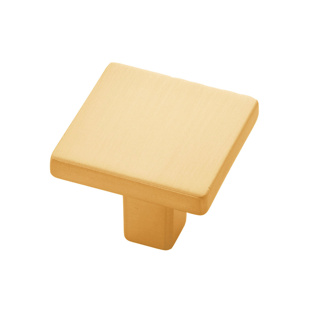 Emerge Knob 1-5/16 Inch Square Brushed Golden Brass Finish