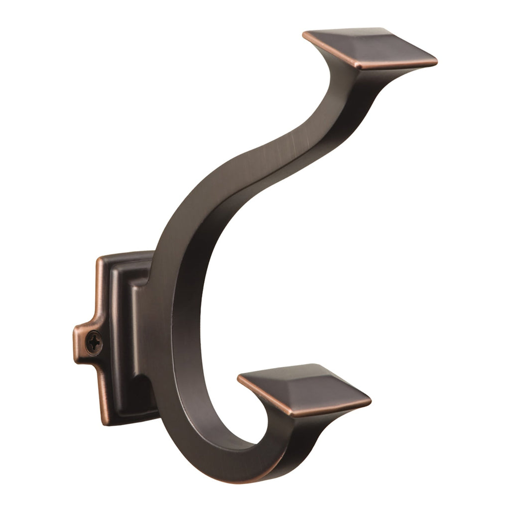Bungalow Signature Hook 1-1/2 Inch Center to Center Oil-Rubbed Bronze Highlighted Finish