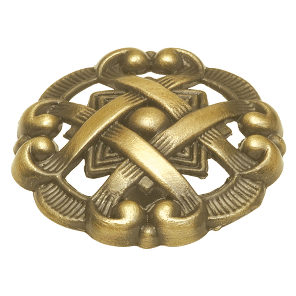 Cavalier Knob 1-1/2 Inch Diameter Antique Brass Finish
