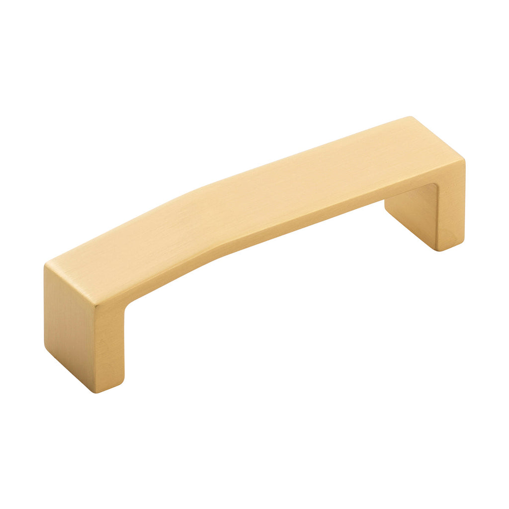 Veer Pull 3-3/4 Inch (96mm) Center to Center Brushed Golden Brass Finish