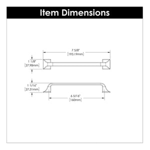 Forge Pull 6-5/16 Inch (160mm) Center to Center Champagne Bronze