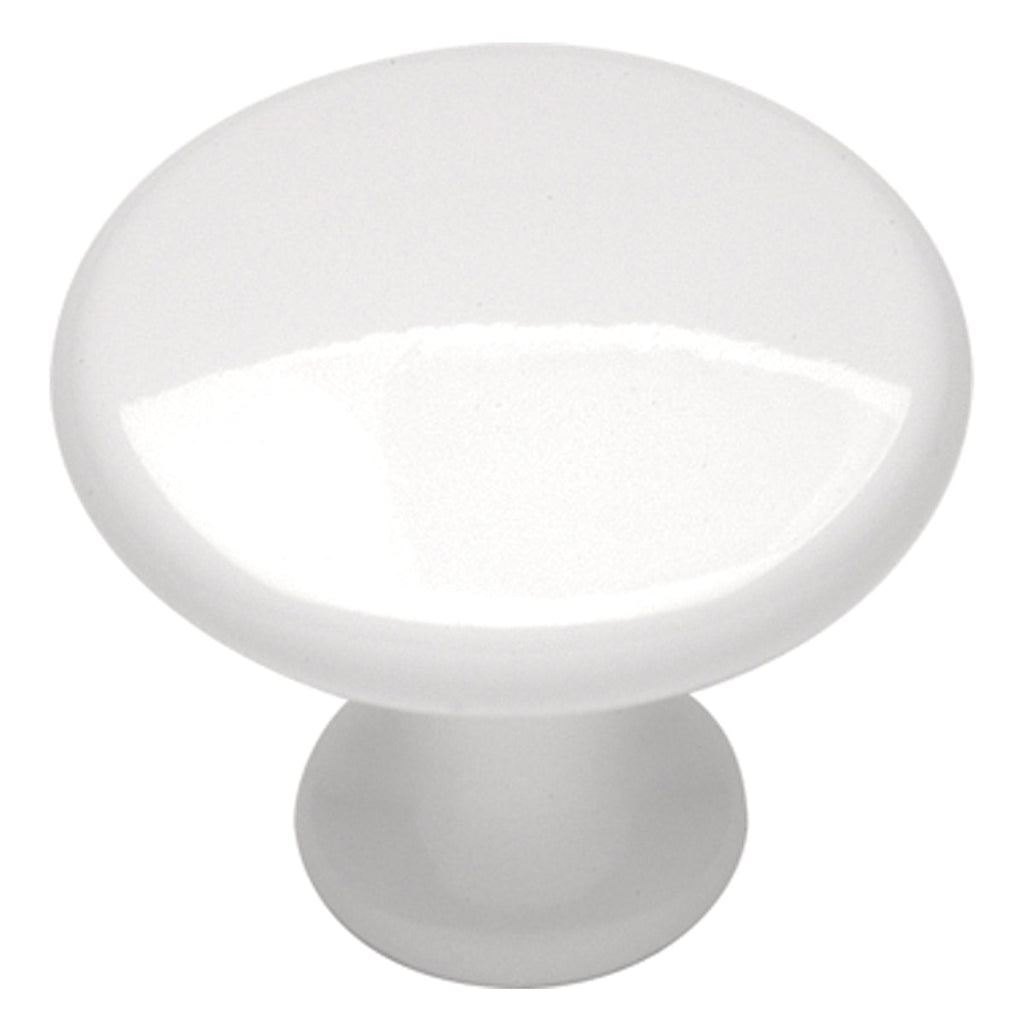 Conquest Knob 1-1/8 Inch Diameter White Finish