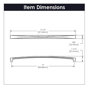 Crest Pull 12 Inch Center to Center Satin Nickel