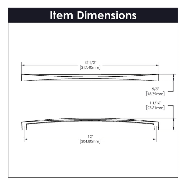 Crest Pull 12 Inch Center to Center Satin Nickel