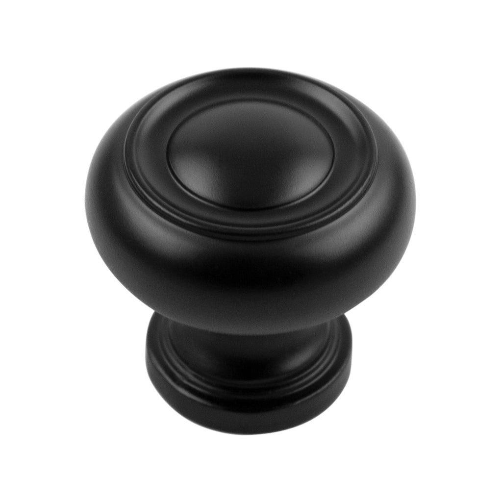 Cottage Knob 1-1/4 Inch Diameter Matte Black Finish