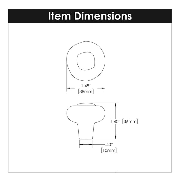 Refined Rustic Knob 1-1/2 Inch Diameter Rustic Iron