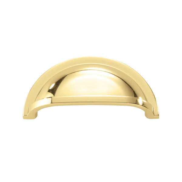 Williamsburg Cup Pull 3 Inch Center to Center Polished Brass