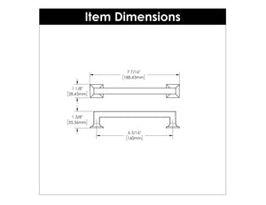Studio Pull 6-5/16 Inch (160mm) Center to Center Brushed Golden Brass
