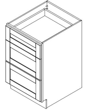 Hampton Pewter 21 in. Wide x 24 in. Deep x 34.5 in. Tall - 3-Drawer Base Shaker Cabinet