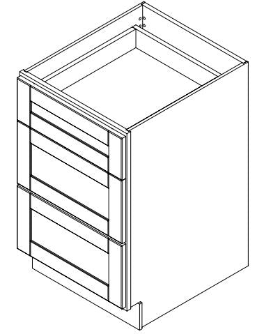 Hampton Pewter 21 in. Wide x 24 in. Deep x 34.5 in. Tall - 3-Drawer Base Shaker Cabinet