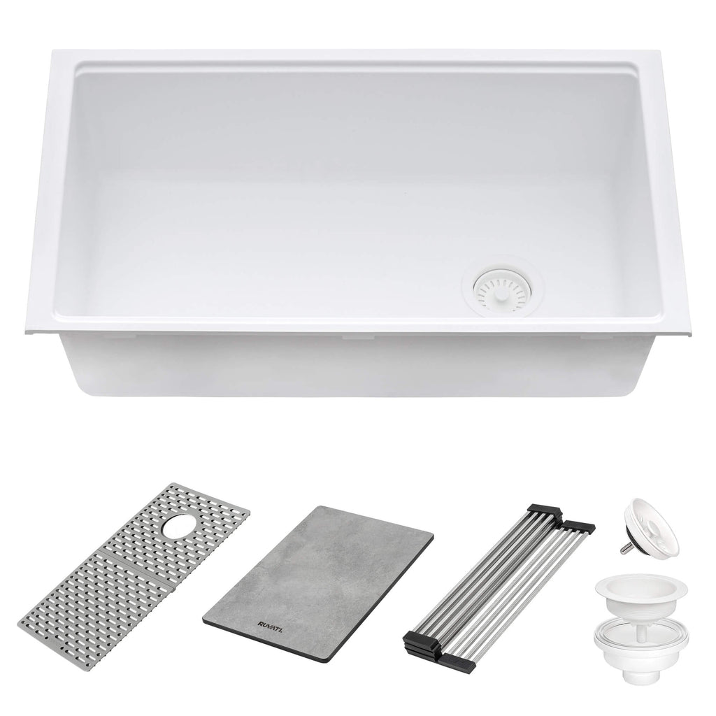 33" Workstation Sink Undermount White