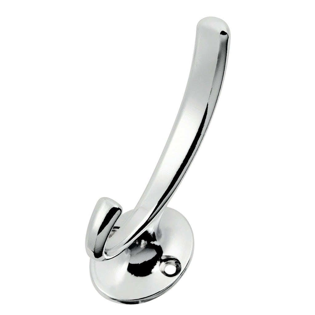 Luna Coat Hook Double 7/8 Inch Center to Center Chrome Finish