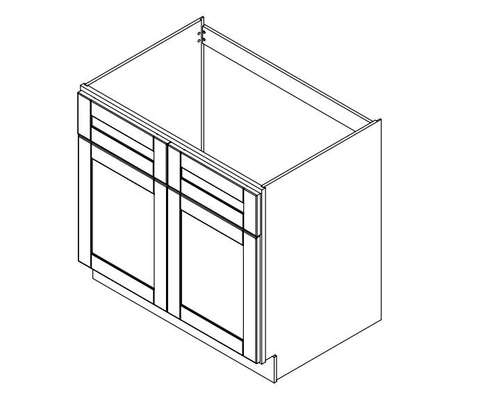 Platinum Grey Shaker 36 in. ADA Sink Base Cabinet Front