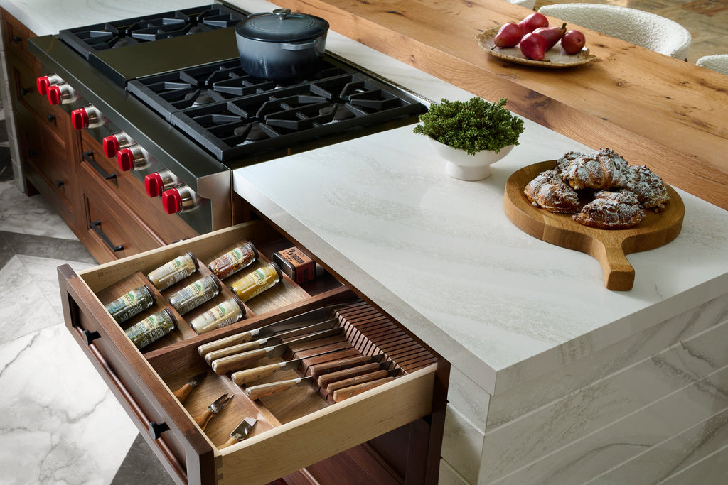 Euro Walnut Drawer Spice Rack Insert B18