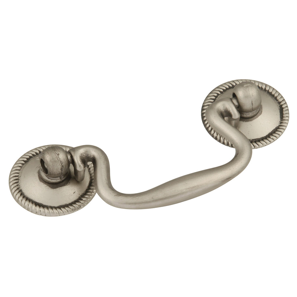 Manor House Rosette Backplate Pull 2-1/2 Inch Center to Center Silver Stone