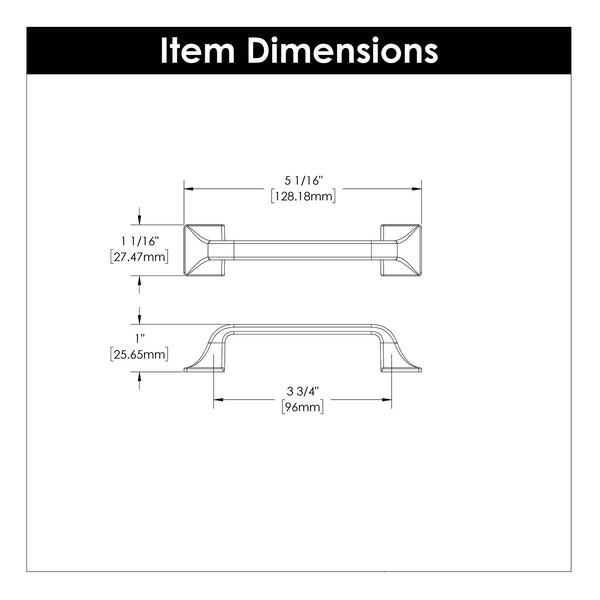 Forge Pull 3-3/4 Inch (96mm) Center to Center Brushed Golden Brass