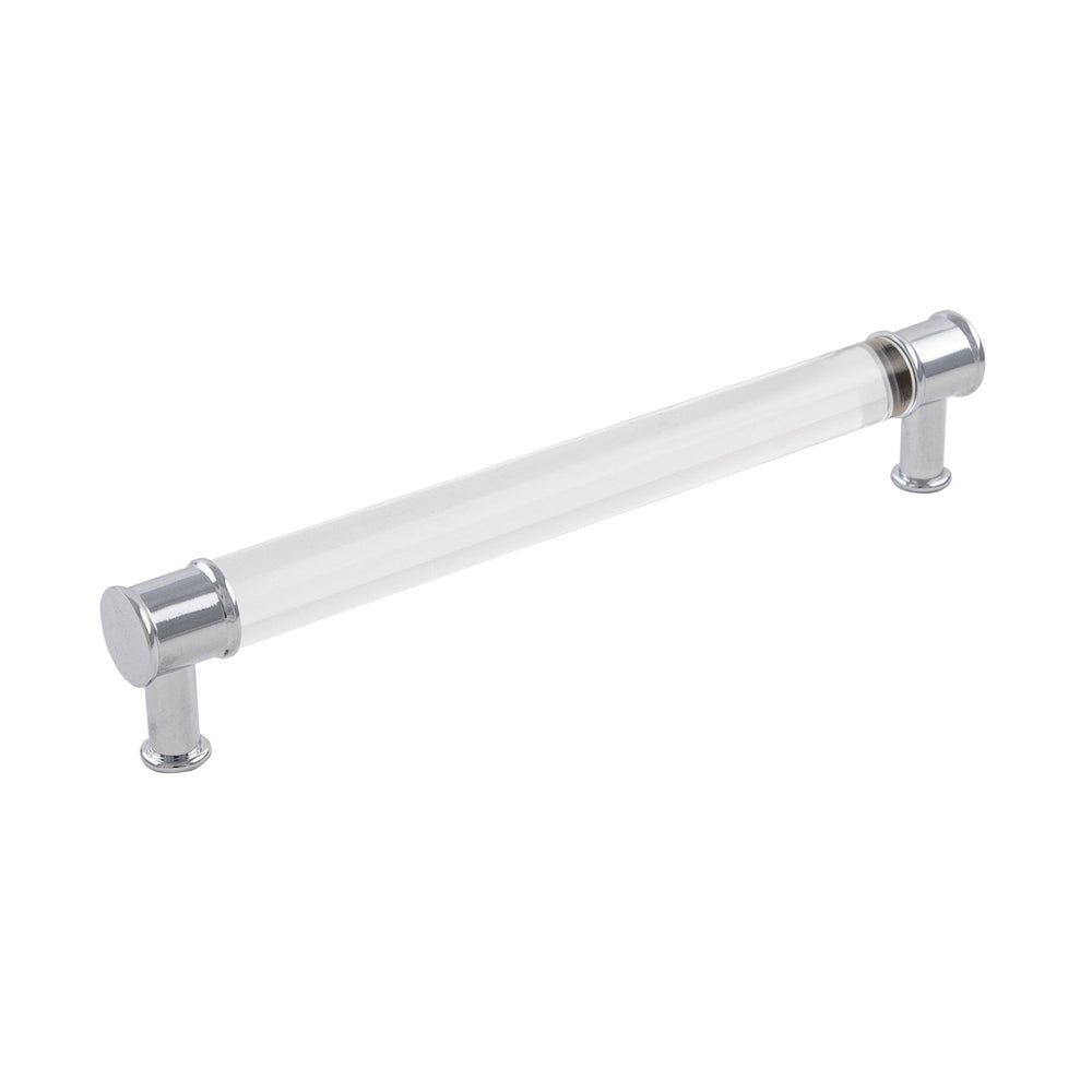 Midway Pull 7-9/16 Inch (192mm) Center to Center Crysacrylic with Chrome