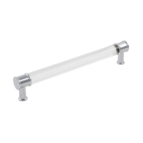 Midway Pull 7-9/16 Inch (192mm) Center to Center Crysacrylic with Chrome