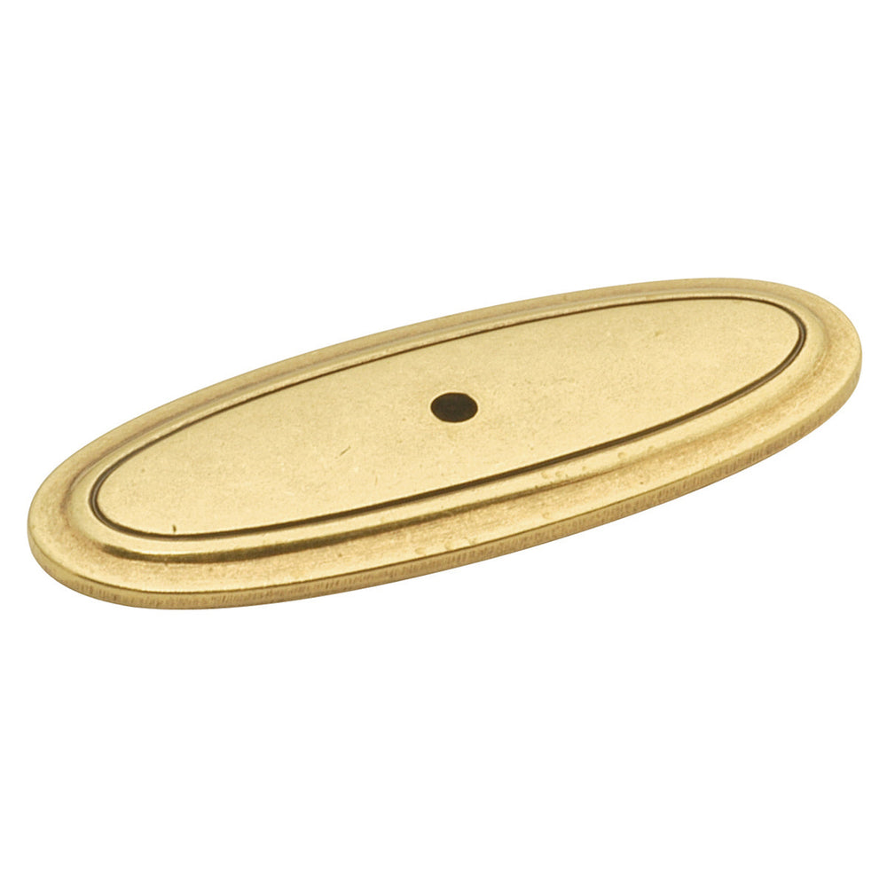 Manor House Backplate Knob 3 Inch X 1-1/8 Inch Oval Lancaster Hand Polished