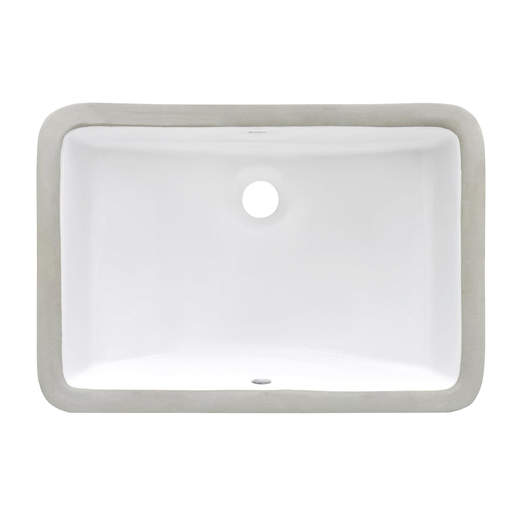 18 x 12 '' Undermount Bathroom Vanity Sink White Rectangular Porcelain Ceramic with Overflow