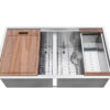 33" Workstation Double Basin Kitchen Sink