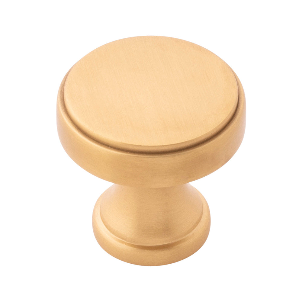 Brownstone Knob 1-1/4 Inch Diameter Brushed Golden Brass