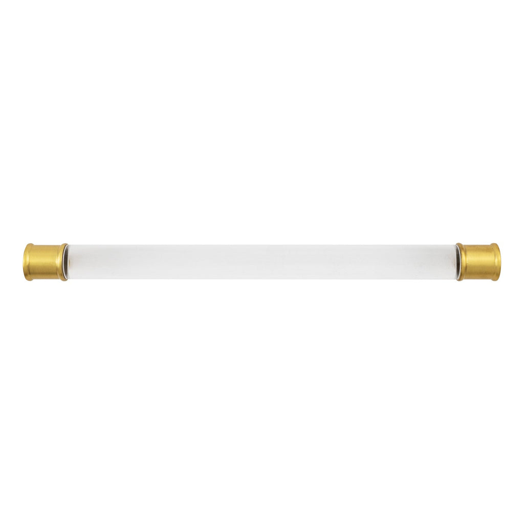 Midway Pull 8-13/16 Inch (224mm) Center to Center Crysacrylic with Brushed Golden Brass Finish