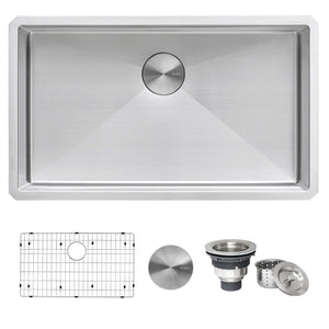 30-inch Undermount 16 Gauge Stainless Steel Sink Single Bowl