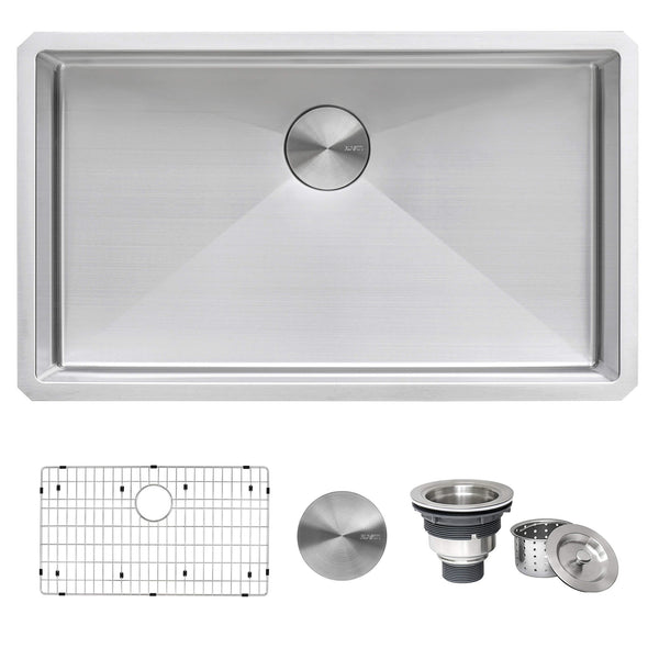 30-inch Undermount 16 Gauge Stainless Steel Sink Single Bowl