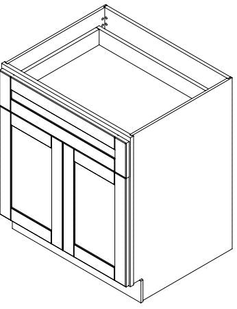 Platinum Grey 30 in. Wide x 24 in. Deep x 34.5 in. Tall - Base Shaker Cabinet
