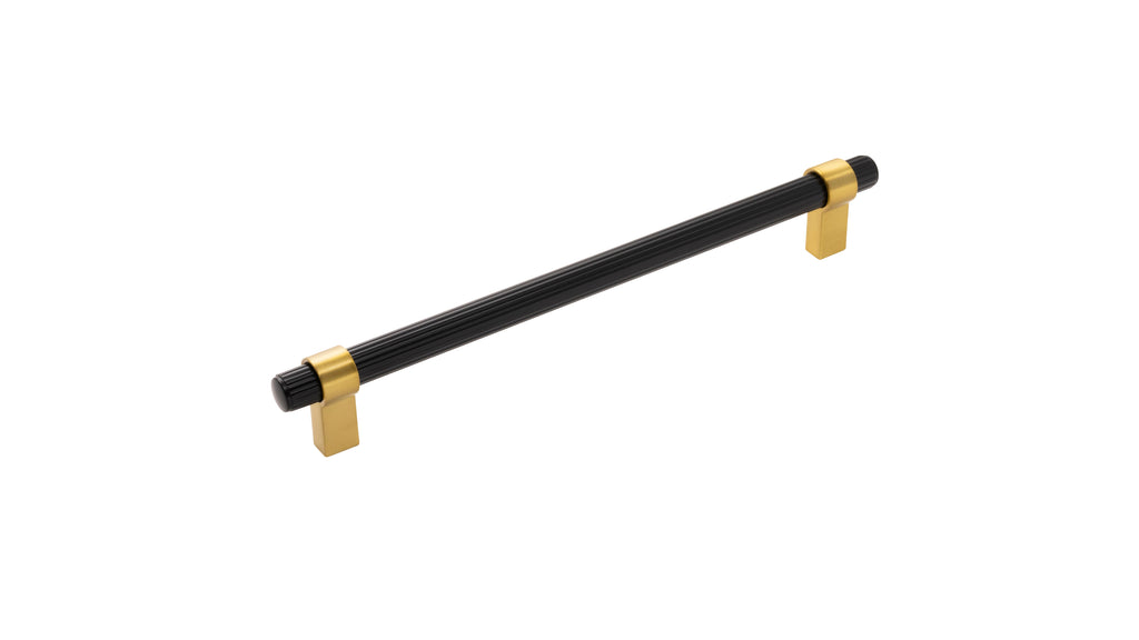 Sinclaire Appliance Pull 12 Inch Center to Center Matte Black & Brushed Golden Brass Finish