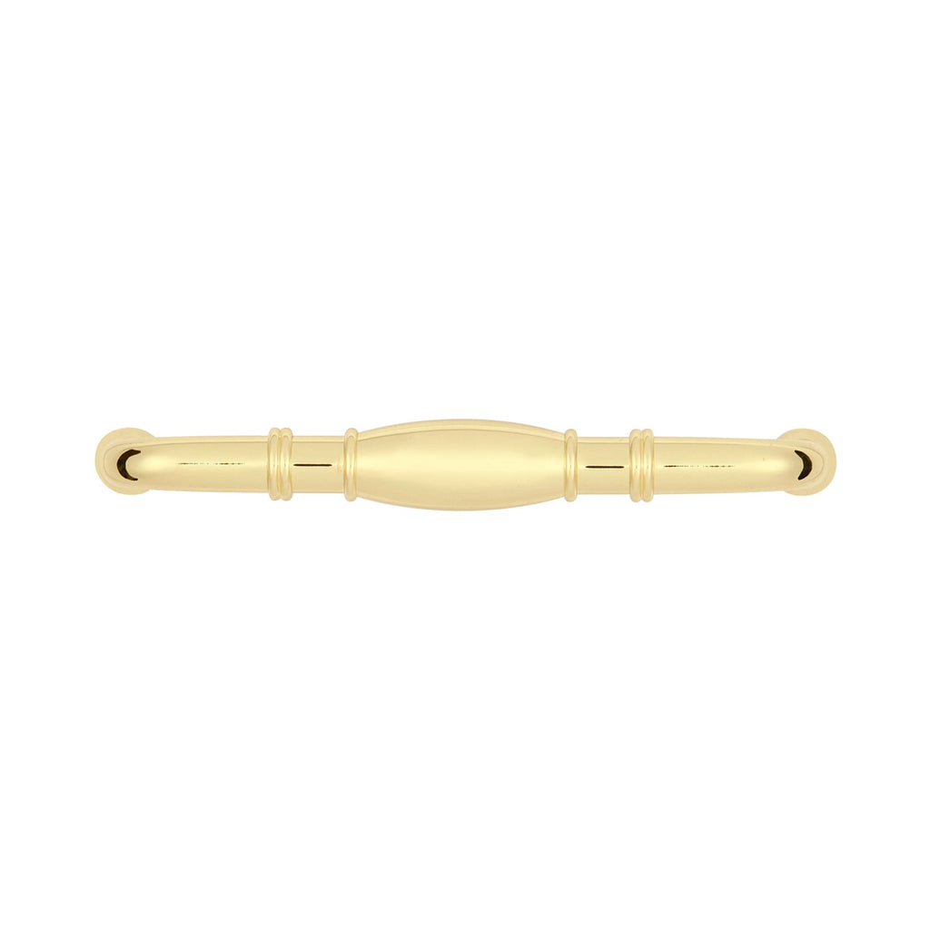 Williamsburg Pull 3-3/4 Inch (96mm) Center to Center Polished Brass Finish