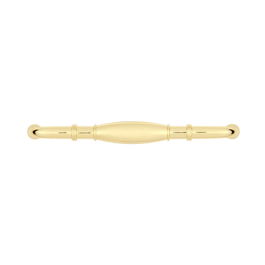 Williamsburg Pull 5-1/16 Inch (128mm) Center to Center Polished Brass Finish