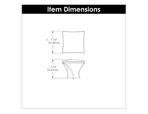 Twist Knob 1-1/4 Inch Square Polished Nickel