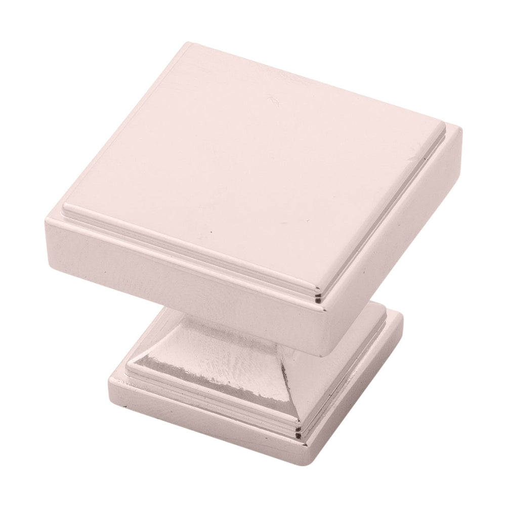 Brownstone Knob 1-3/8 Inch Square Polished Nickel