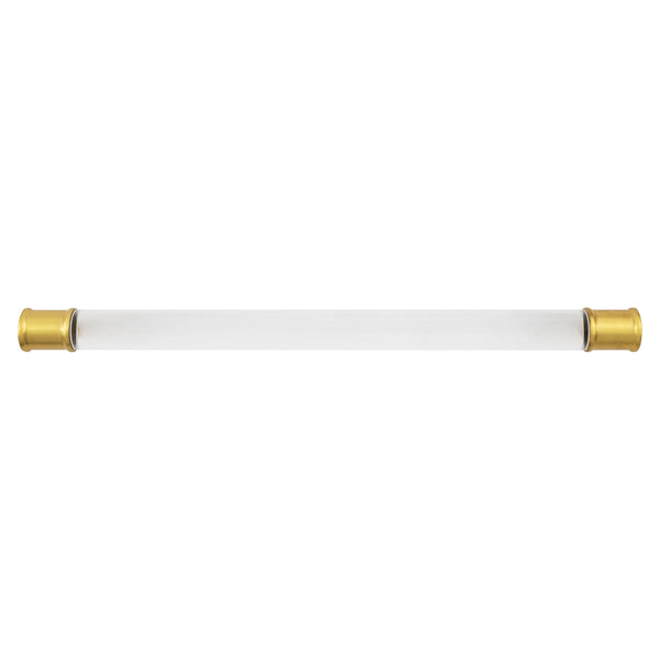 Midway Pull 12 Inch Center to Center Crysacrylic with Brushed Golden Brass