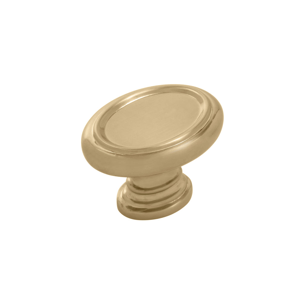 Berkshire Knob 1-1/2 Inch x 1-1/8 Inch Oval Champagne Bronze Finish