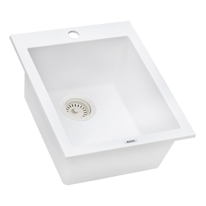 Granite Topmount 16x20 Single Basin Sink Artic White