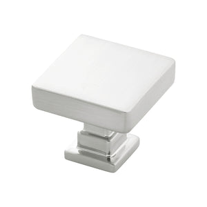 Brighton Knob 1-1/4 Inch Square Satin Nickel