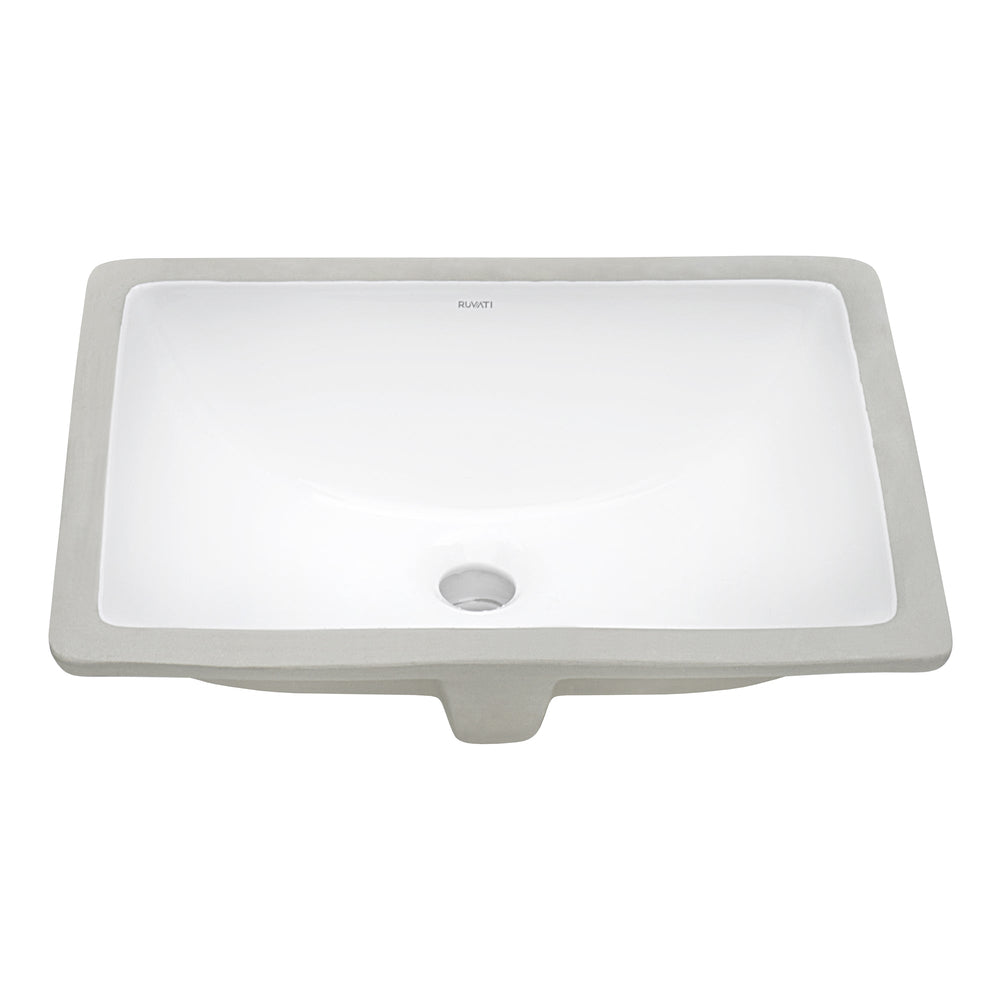 17 x 12 '' Undermount Bathroom Vanity Sink White Rectangular Porcelain Ceramic with Overflow