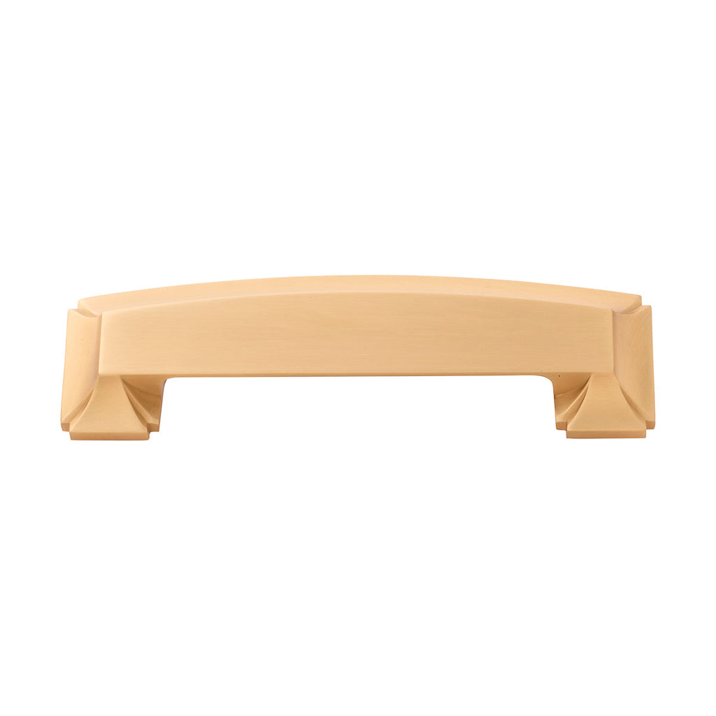 Bridges Cup Pull 3 Inch, 3-3/4 Inch (96mm) & 5-1/16 Inch (128mm) Center to Center Brushed Golden Brass Finish